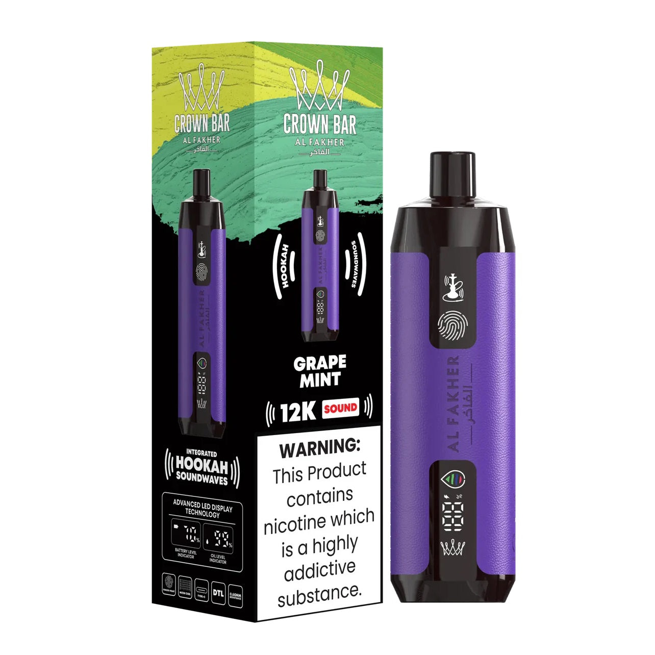 Al Fakher Crown Bar Disposable | 12000 Puffs
