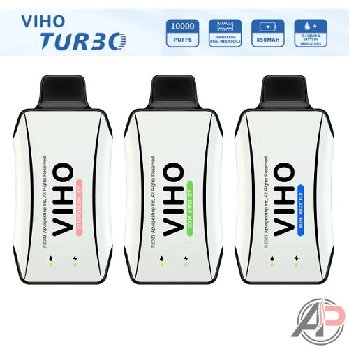 VIHO TURBO DUAL COIL DUAL INDICATOR DISPOSABLE DEVICE 5% 10000 Puffs 10pk