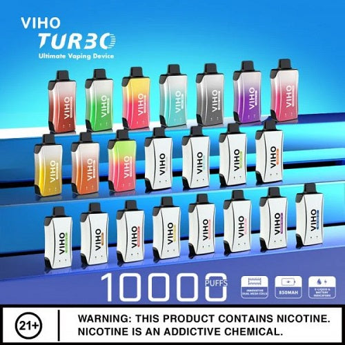VIHO TURBO DUAL COIL DUAL INDICATOR DISPOSABLE DEVICE 5% 10000 Puffs 10pk