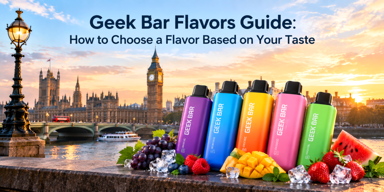 Geek Bar flavors guide showing different flavor options based on taste preferences